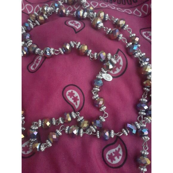 Cookie lee long costume necklace rainbow beads - Picture 2 of 3